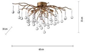 Paul Neuhaus 8090-11 - Lampadario a plafone ICICLE 4xG9/40W/230V 30x60 cm ottone
