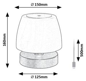 Rabalux 7040 - Lampada LED da tavolo dimmerabile ODERA LED/3W/5V 2000 mAh IP44