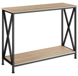 Tectake 404671 tavolino/tavolo console tacoma 100x35x80,5cm - industriale legno chiaro, rovere sonoma