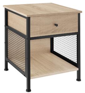 Tectake 404731 comodino killarney 45x46x55,5cm - industriale legno chiaro, rovere sonoma