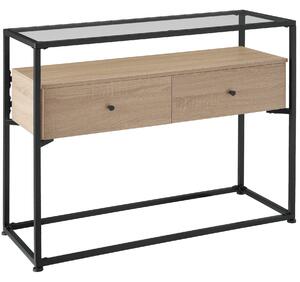 Tectake 404691 tavolo console reading 101,5x41,5x80,5cm - industriale legno chiaro, rovere sonoma
