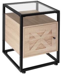 Tectake 404687 comodino kidderminster 40x43x60,5cm - industriale legno chiaro, rovere sonoma