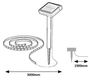 Rabalux 77016 - LED Solare striscia ANSOO LED/0,26W/3,2V 4,9m IP44