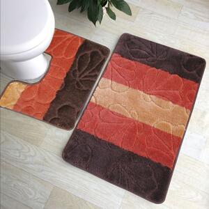 Set di tappetini da bagno in colore marrone 50 cm x 80 cm + 40 cm x 50 cm