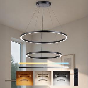 Brilagi - Lampadario a sospensione dimmerabile a LED PORTOFINO LED/98W/230V diam. 80 cm nero + telecomando