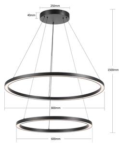 Brilagi - Lampadario a sospensione dimmerabile a LED PORTOFINO LED/98W/230V diam. 80 cm nero + telecomando