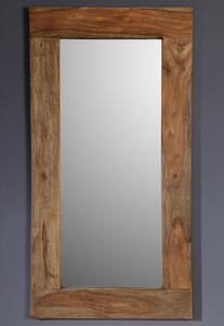 Specchio in legno di Sheesham / palissandro 115x3x60 grigio scuro oliato NATURE GREY #01