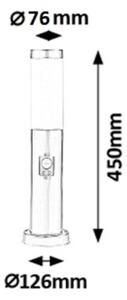 Rabalux 8267 - Lampada da esterno con sensore INOX TORCH 1xE27/25W IP44