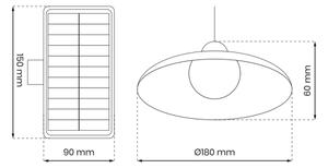 SET 2x LED Lampada solare a sospensione LED/6W/3,7V 2000 mAh IP44 + +TC