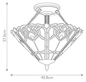 Quoizel QZ-CAMBRIDGE-SF - Plafoniera Tiffany CAMBRIDGE 2xE27/100W/230V