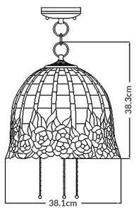 Quoizel QZ-ROSECLIFFE-P - Lampadario a catena Tiffany ROSECLIFFE 3xE27/100W/230V