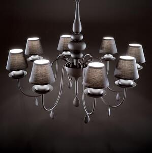Ideal Lux - Lampadario a sospensione con catena BLANCHE 8xE14/40W/230V diametro 92 cm nero