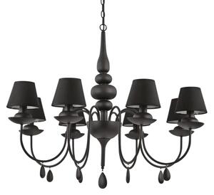 Ideal Lux - Lampadario a sospensione con catena BLANCHE 8xE14/40W/230V diametro 92 cm nero