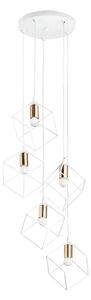 Ideal Lux - Lampadario a sospensione con filo ICE 5xE27/60W/230V diametro 50 cm bianco