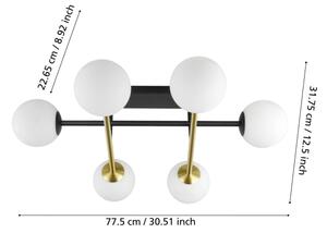 Eglo 390176 - Lampadario a plafone PAZ 6xE14/40W/230V oro/nero