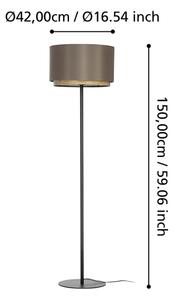 Eglo 390124 - Lampada con piedistallo MARCHENA 1xE27/40W/230V marrone