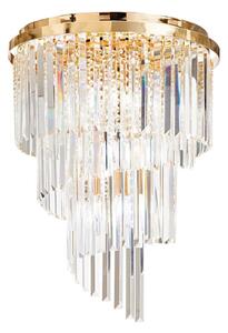 Ideal Lux - Lampadario di cristallo a plafone CARLTON 12xE14/40W/230V diametro 50 cm oro