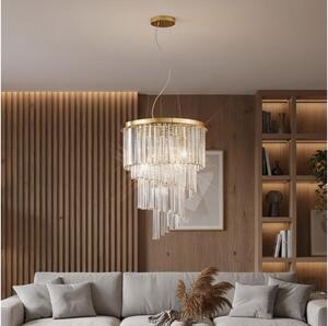 Ideal Lux - Lampadario di cristallo a sospensione CARLTON 12xE14/40W/230V diametro 50 cm oro