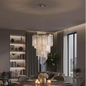 Ideal Lux - Lampadario di cristallo a sospensione CARLTON 12xE14/40W/230V diametro 50 cm cromo