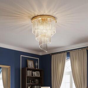 Ideal Lux - Lampadario di cristallo a plafone CARLTON 12xE14/40W/230V diametro 50 cm oro