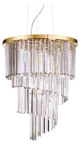 Ideal Lux - Lampadario di cristallo a sospensione CARLTON 12xE14/40W/230V diametro 50 cm oro