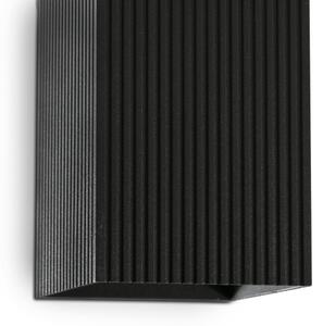 FARO 40566 - Applique SOLE 2xGU10/8W/230V nero ondulato quadrato