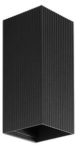 FARO 40566 - Applique SOLE 2xGU10/8W/230V nero ondulato quadrato