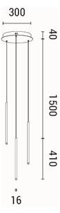 Lampadario LED a sospensione con filo LED/6W/230V 3000K diametro 30 cm