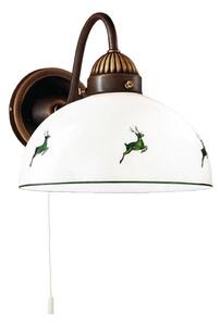 Kolarz 731.61.100 - Applique NONNA 1xE27/75W/230V marrone/cervo verde