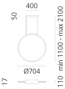 Artemide 1992230IN1APP-Lampadario a sospensione con filo LED dimmerabile DISCOVERY LED/42W/230V 2700K nero