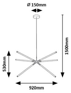 Rabalux 72168 - Lampadario LED a sospensione con filo NIVARO LED/36W/230V 3000K