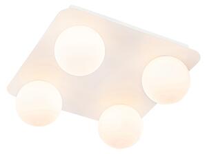 Plafoniera bagno moderna bianca quadrata 4 luci - Cederic