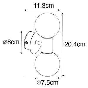 Applique da parete moderna oro IP44 2 luci - Cederic