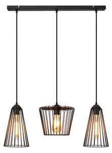 Lampadario a sospensione con filo TORRI 3xE27/15W/230V nero