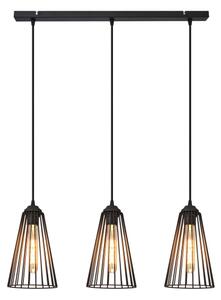 Lampadario a sospensione con filo TORRI 3xE27/15W/230V nero