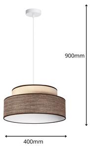 Lampadario a sospensione con filo GRACE 1xE27/60W/230V diametro 40 cm color crema/marrone