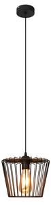Lampadario a sospensione con filo TORRI 1xE27/15W/230V diametro 23 cm nero