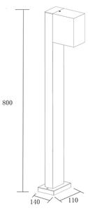 Lampada da esterno BOSTON 1xGU10/10W/230V 80 cm IP54 nero