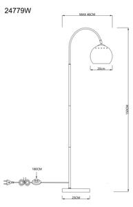 Globo 24779W - Lampada con piedistallo BENNO 1xE27/60W/230V bianco