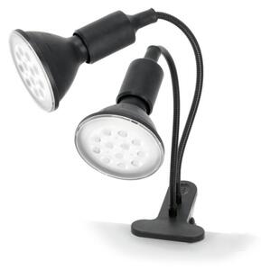 Lampada da tavolo flessibile con clip per piante PLANTY 2xE27/30W/230V nera