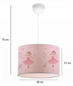 Lampadario per cameretta CANDY 1xE27/40W/230V rosa