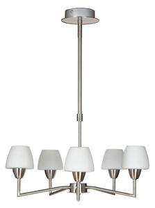 Lampadario su asta TOGO 5xG9/40W/230V cromo satinato/bianco