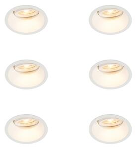 Set di 6 Faretto da incasso bianco ruotabile e inclinabile - Alloy