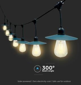 Catena LED solare 15xLED/0,2W/3,7V 15,6 m 3000K IP44 2400 mAh