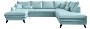 Divano letto a U azzurro, angolo destro Charming Charlie - Miuform