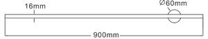 Zuma Line W90477-90BK - Applique a LED TROY LED/12W/230V 90 cm nero