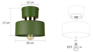 Plafoniera IGNIA 1xE27/60W/230V verde/oro