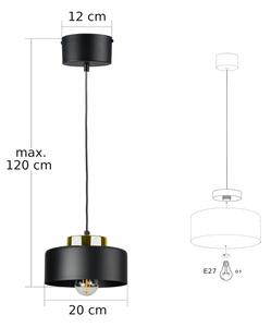 Lampadario con cavo IGNIA 1xE27/60W/230V nero/oro