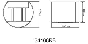 Globo 34168RB - Applique a LED da esterno VERONIKA 2xLED/3W/230V IP44 nero