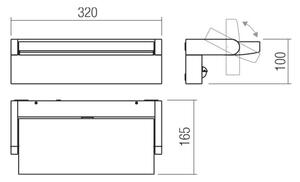 Redo 90716 - Applique da esterno LED FLIP LED/40W/230V IP54 marrone